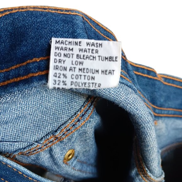 Vintage Mens Disco Jeans 30x27 70's BOOTCUT EMBROIDERED POCKET RAYON BLEND JEANS - Picture 7 of 8